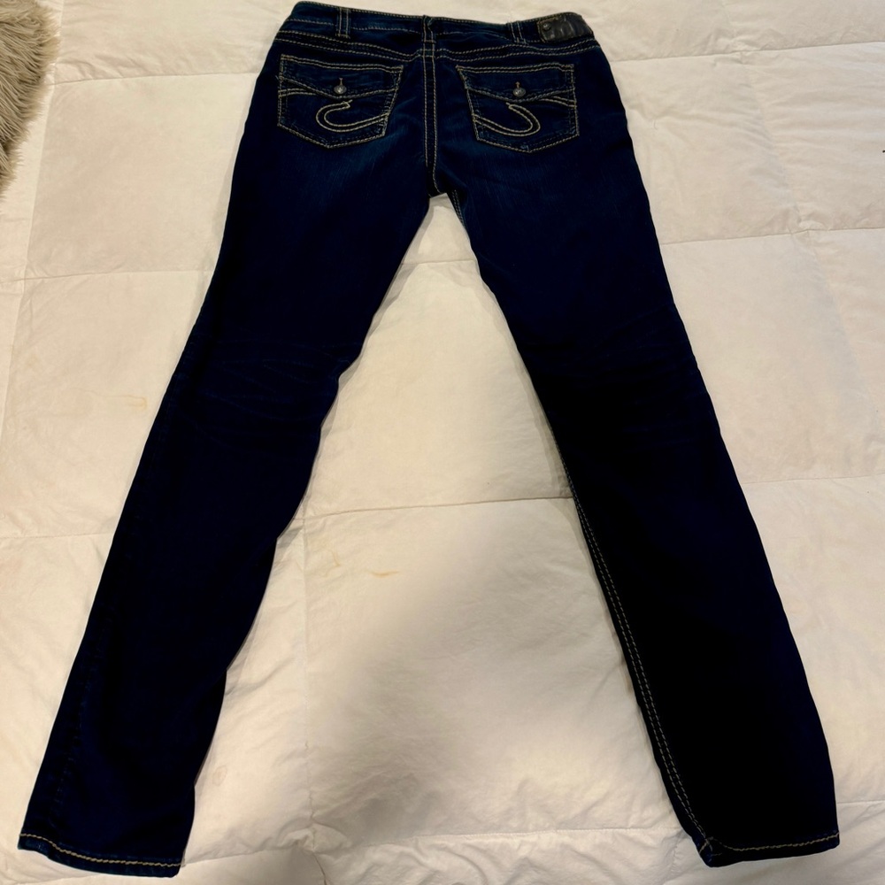 Dark Blue Skinny Jeans for Women - Picture 5 of 6